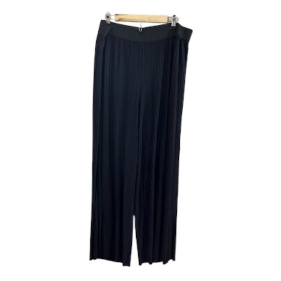 IN Studio Pant Women 2X Black Wide Leg Neutral Minimalist Coastal Preppy Classic - Picture 1 of 9